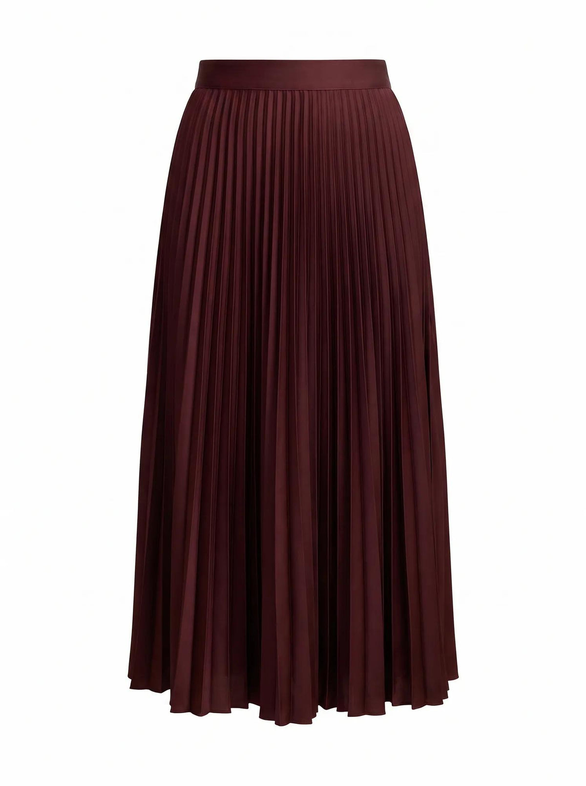 Ester Satin Pleated Skirt Shiraz Red_mannequin