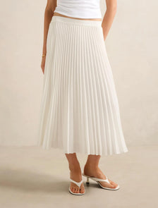 Hailee Pleated Skirt Porcelain