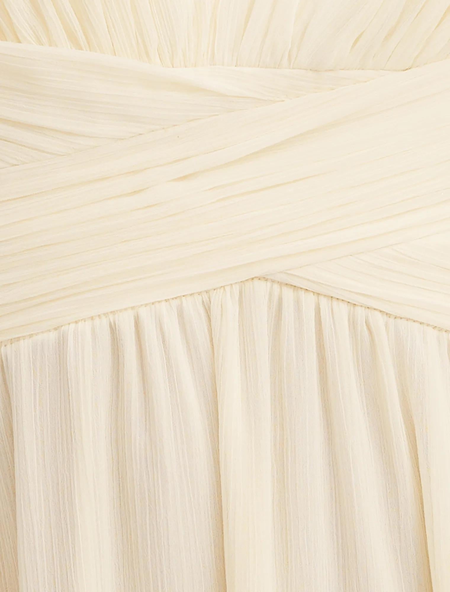 Selena Ruffle Shoulder Maxi Dress Lemon Yellow