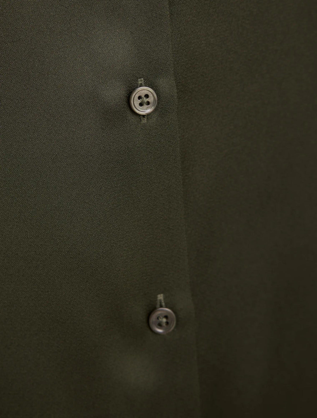 Harvey Notched Neck Satin Shirt Deep Khaki