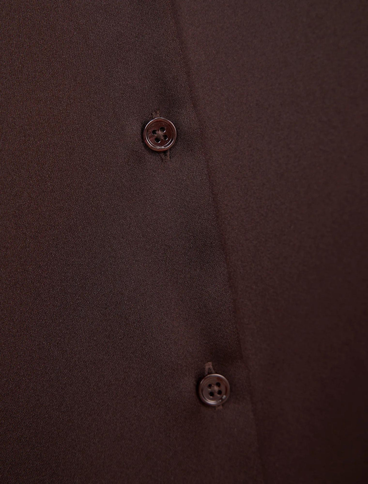 Harvey Notched Neck Satin Shirt Chocolate Freckle