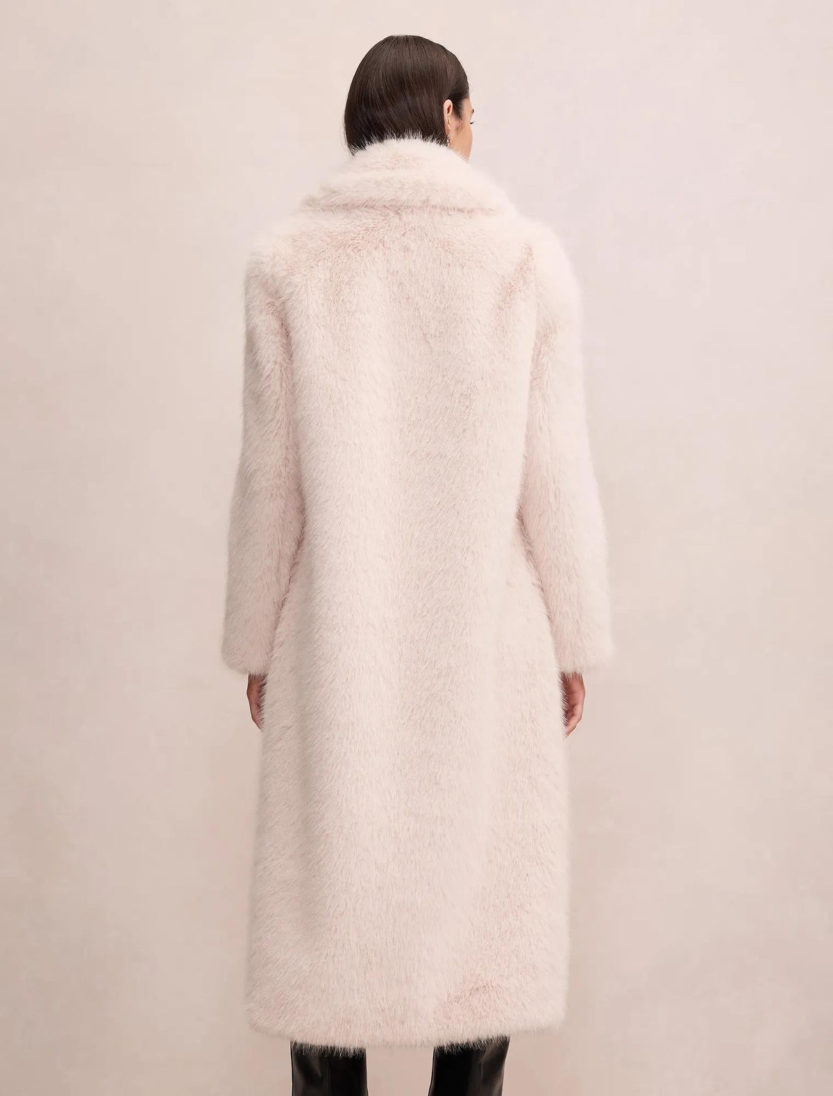 Hunter Maxi Faux Fur Coat Cream Mink