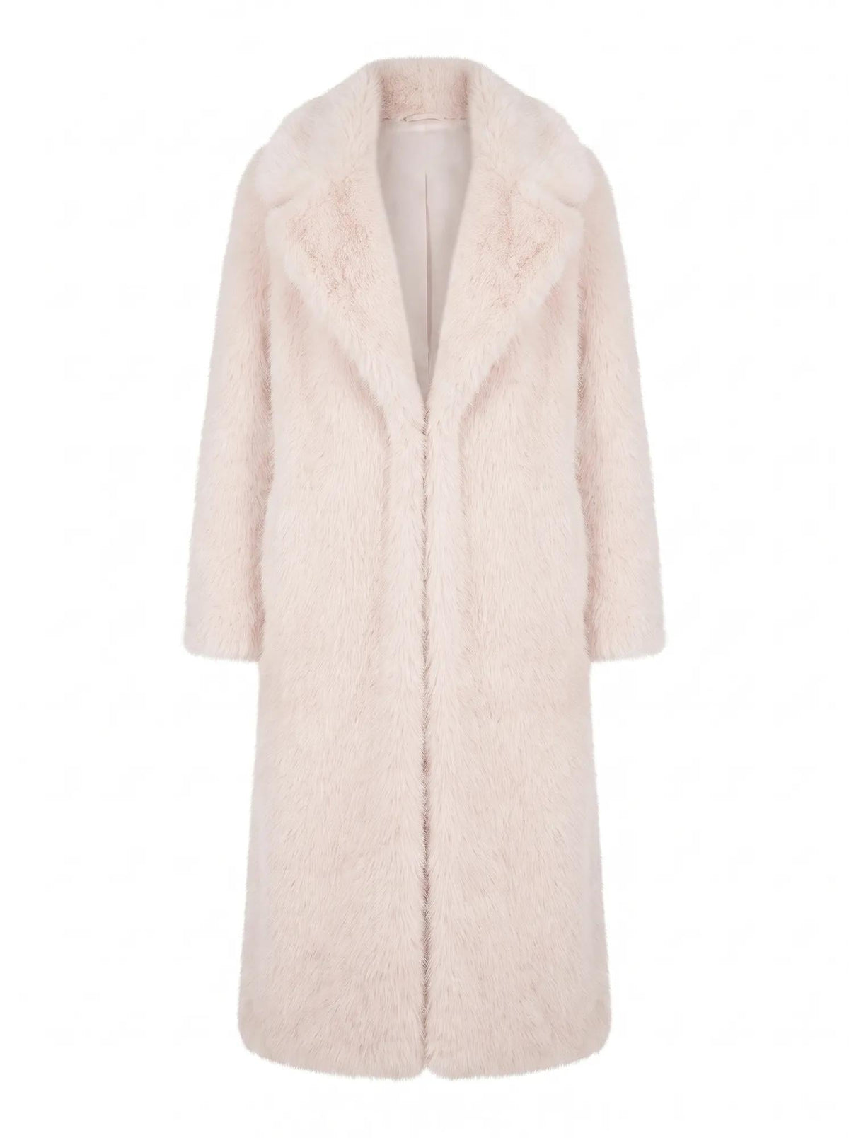 Hunter Maxi Faux Fur Coat Cream Mink