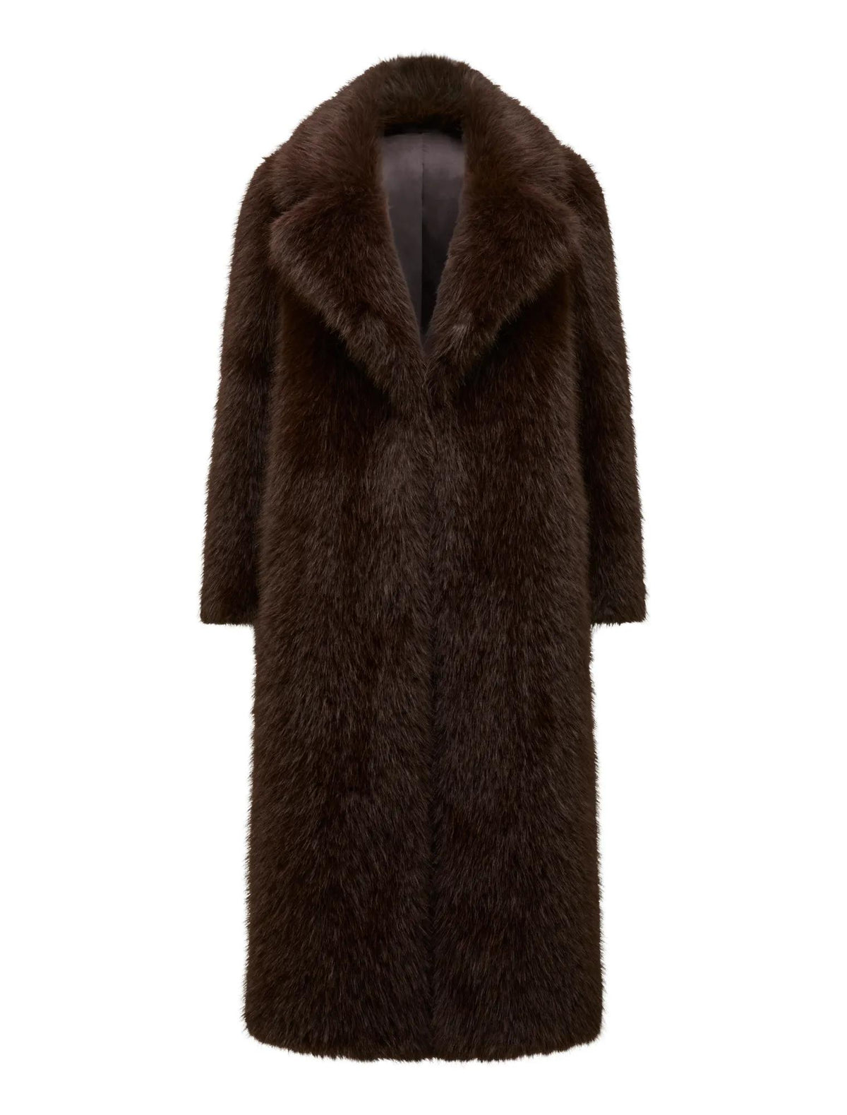 Hunter Petite Maxi Faux Fur Coat Dark Chocolate_mannequin