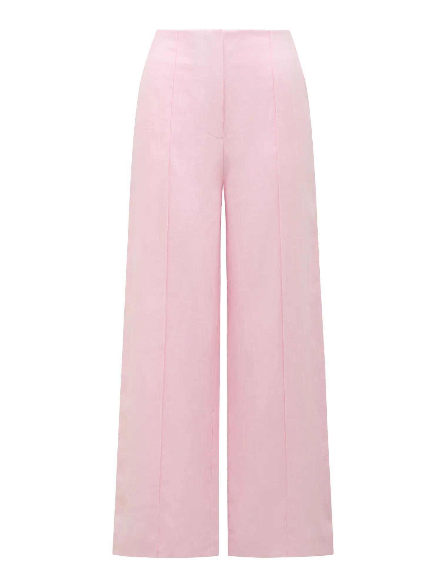 Posey Petite Linen Wide Leg Pant Cherry Blossom co-ord_mannequin