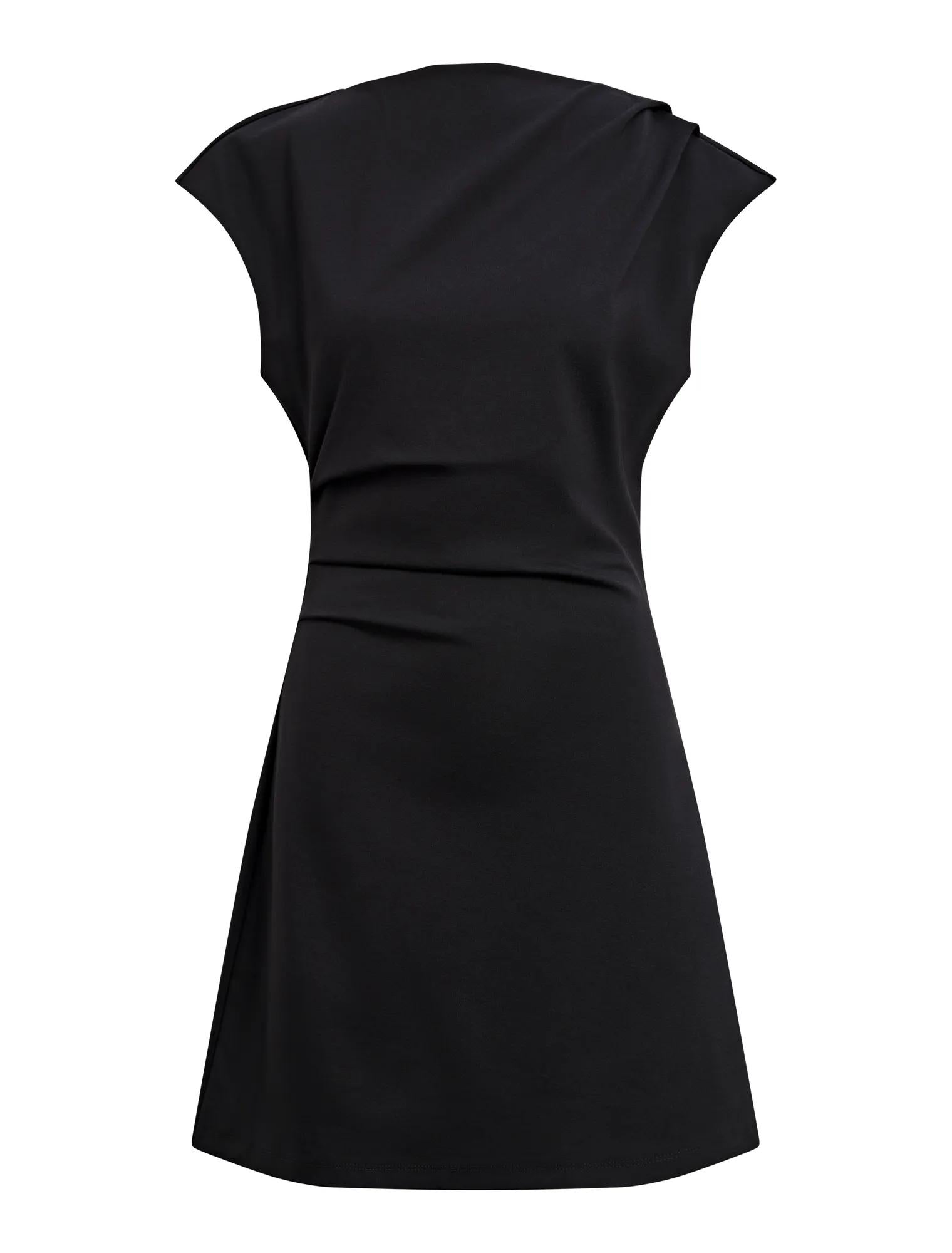 Carly Sleeveless Tuck Mini Dress Black