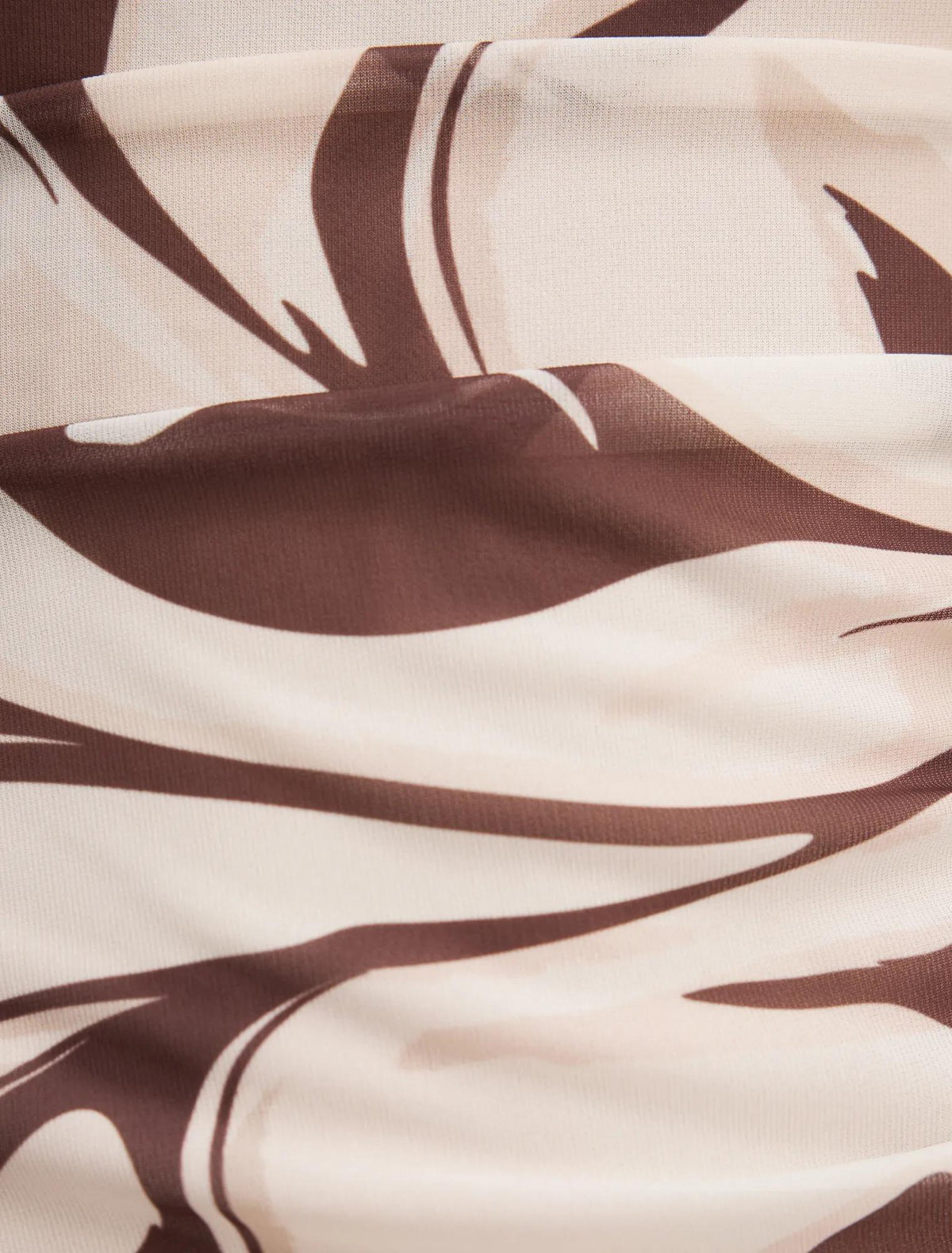 Emery Mesh Ruched Dress Umber Leaf