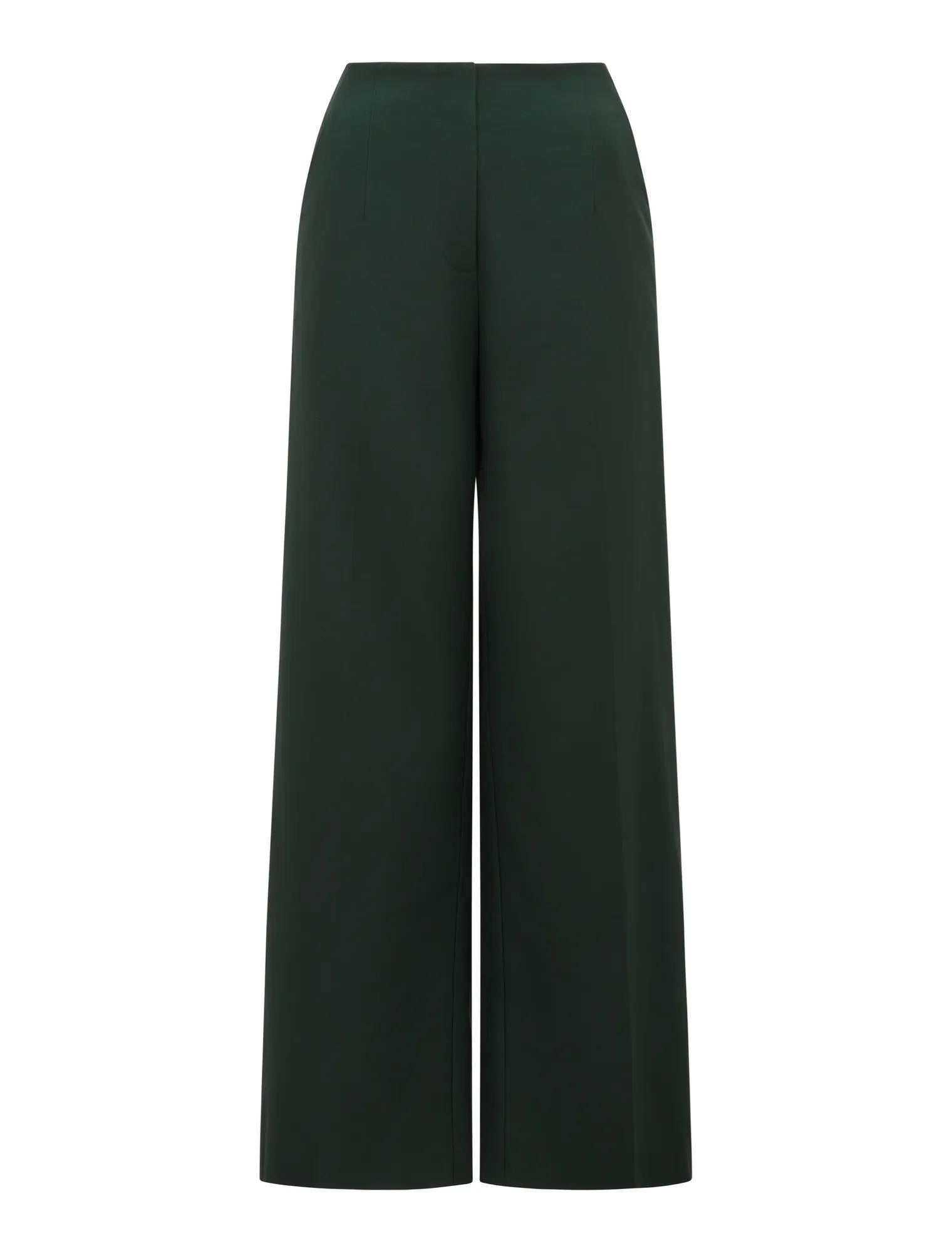 Frieda High Waist Wide Leg Pants Emerald Green Suit