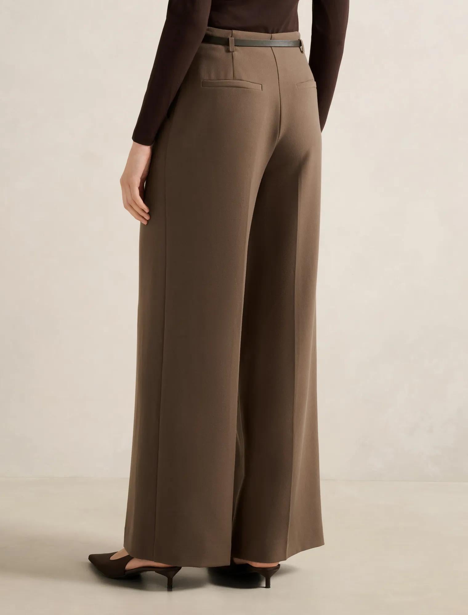 Chantelle Belted Wide Leg Pant Mocha