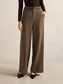 Chantelle Belted Wide Leg Pant Mocha