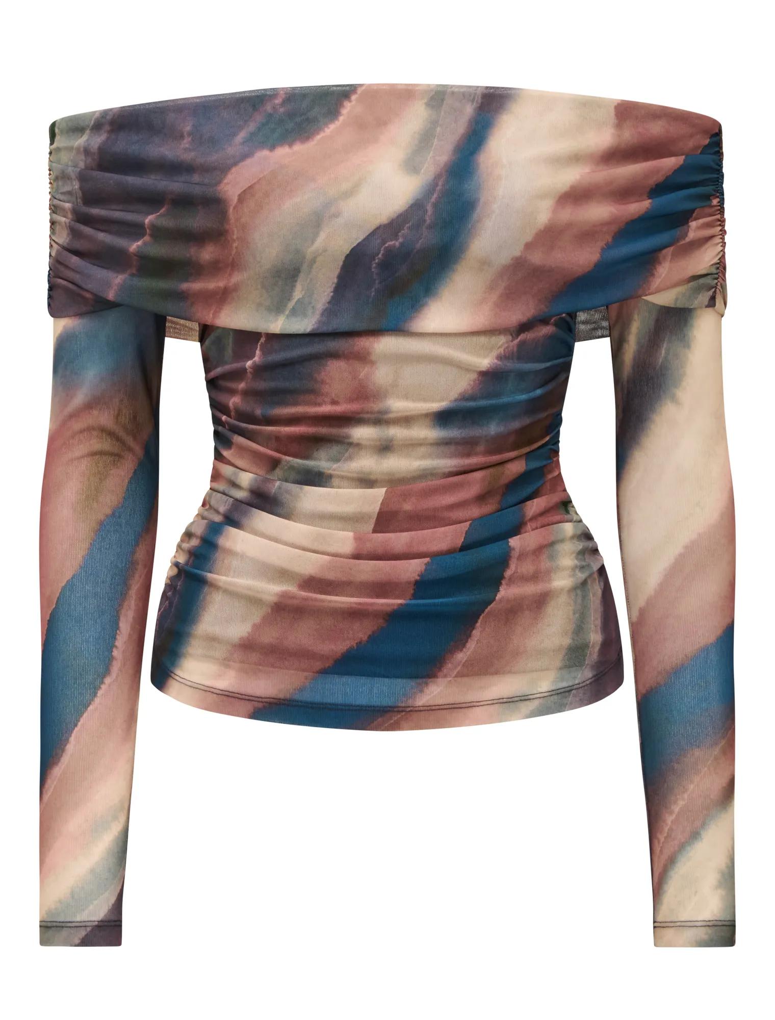 Kaia Ruched Mesh Bardot Top Maren Co-Ord_mannequin