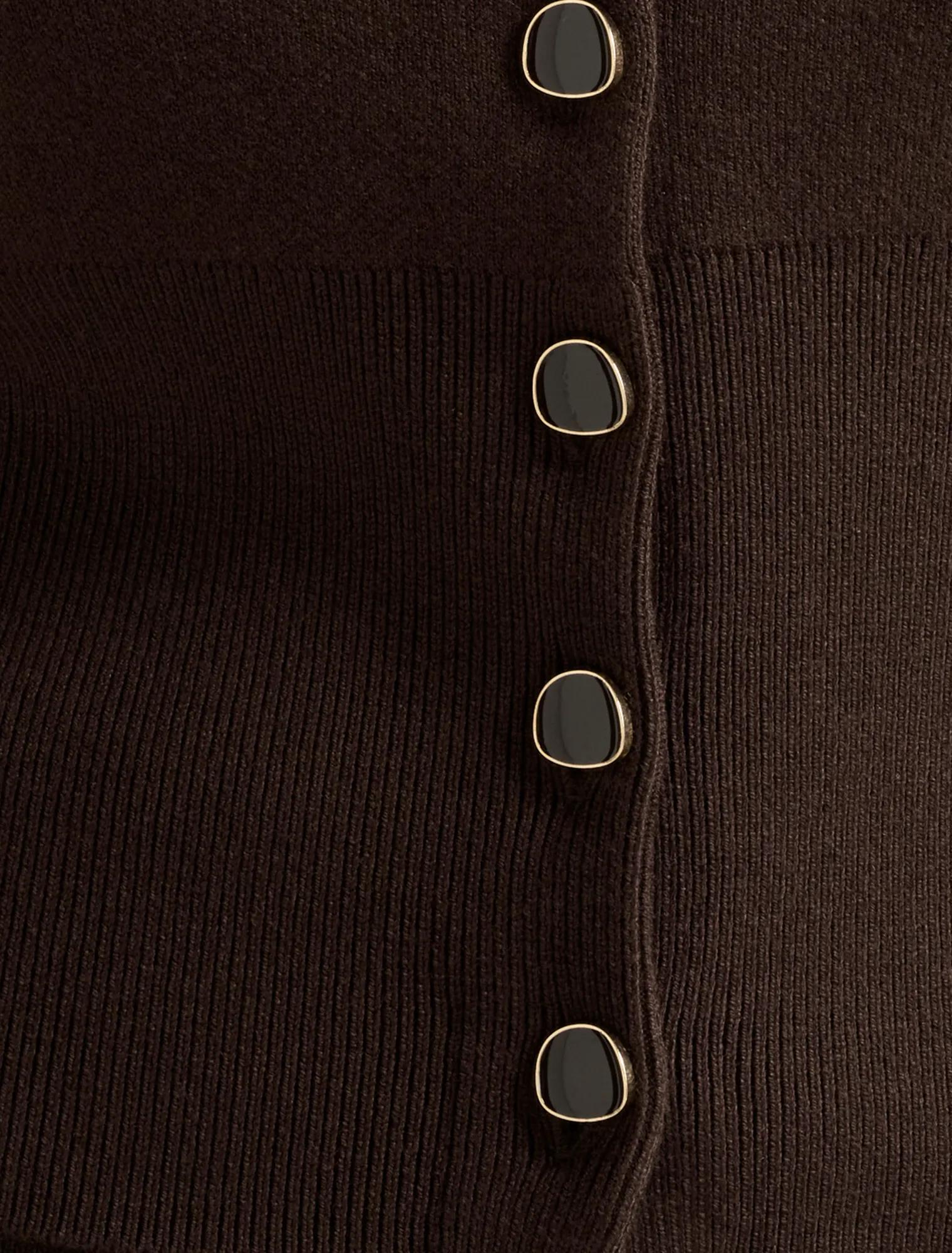 Ally Co-ord Knit Cardigan Chocolate