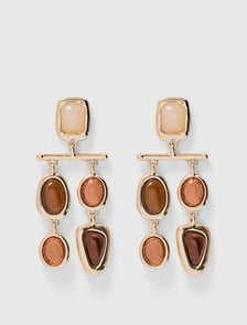 Signature Sylvia Stone Earring Cocoa/Gold_mannequin