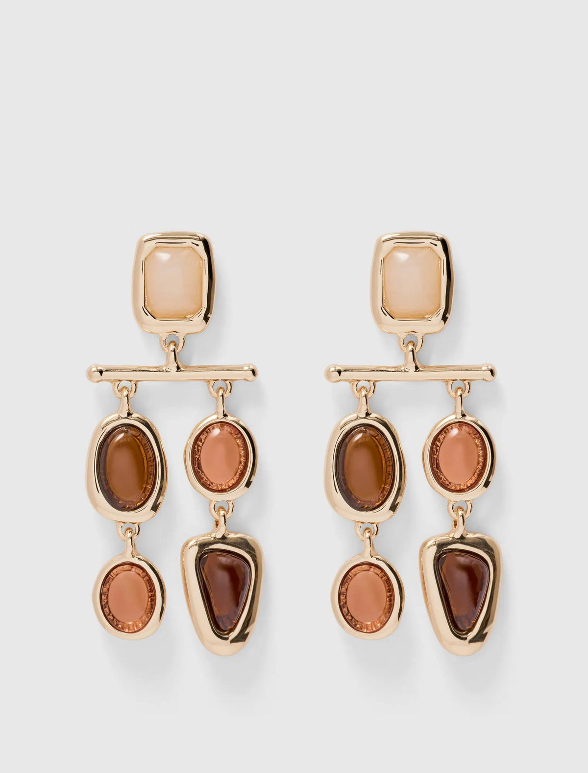 Signature Sylvia Stone Earring Cocoa/Gold_mannequin
