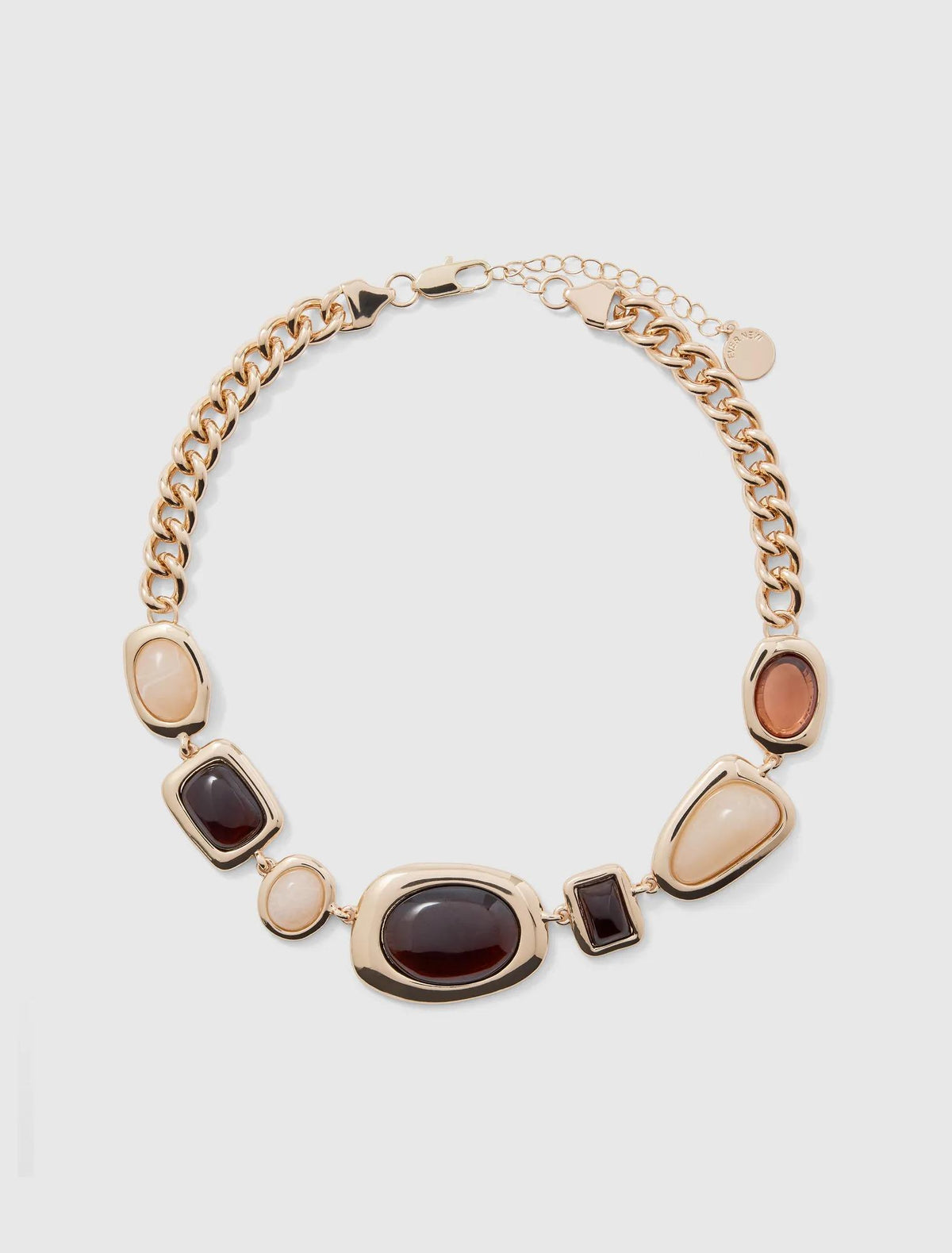 Signature Sylvia Stone Necklace Cocoa/Gold_mannequin