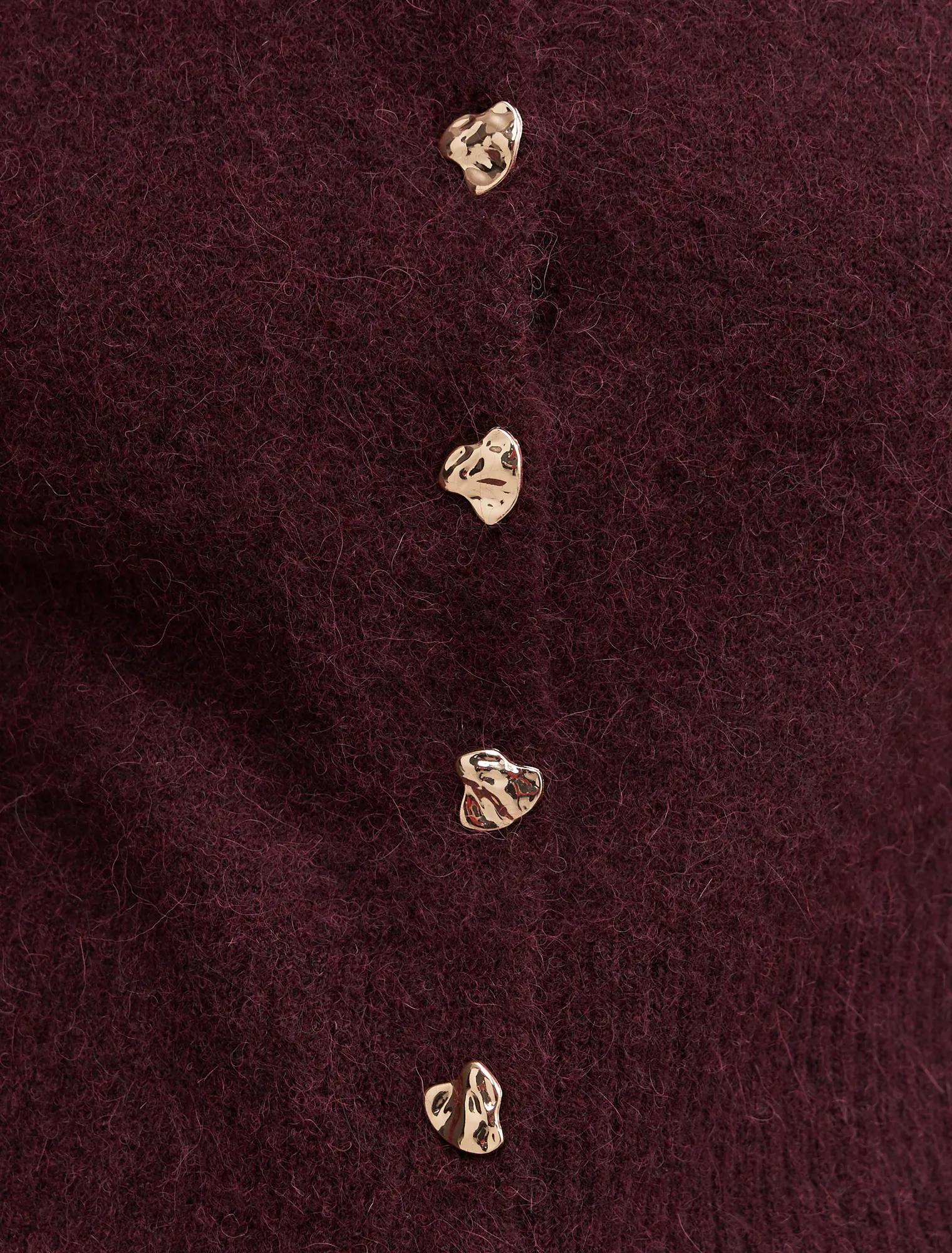 Tilly Crew Neck Cardigan Elderberry