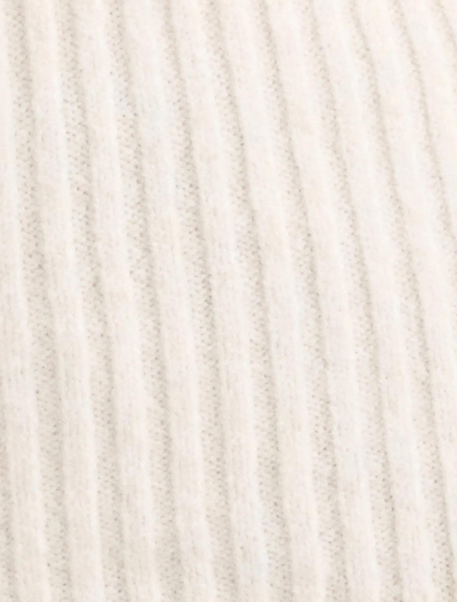 Ashley Ribbed Knit Bardot Top Cream