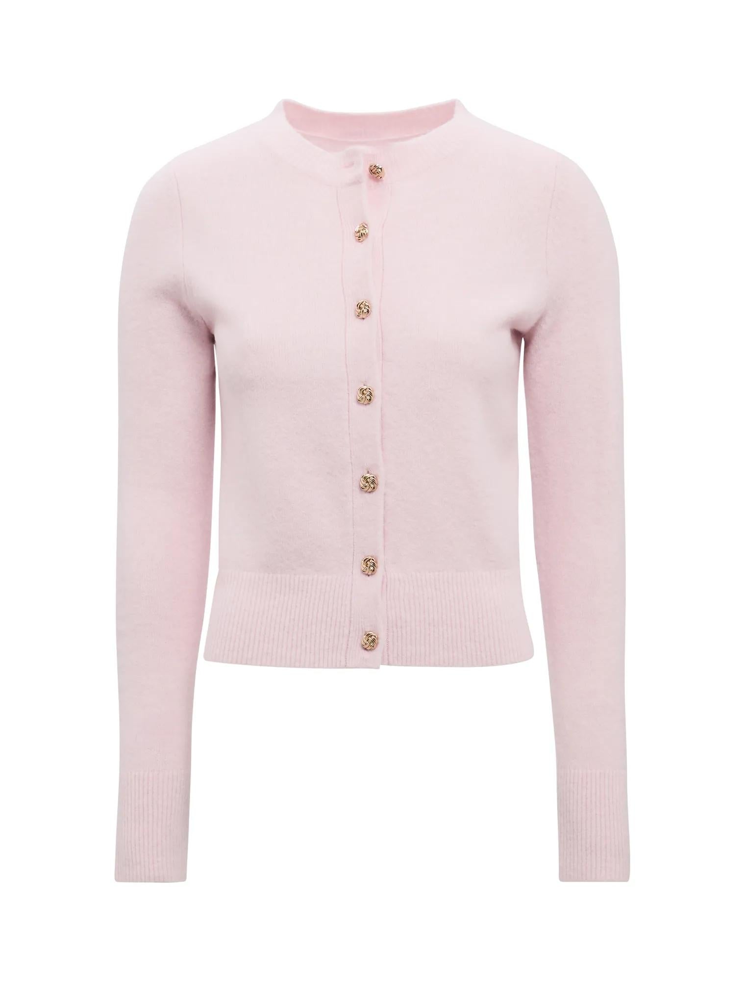 May Crew Neck Cardigan Soft Pink_mannequin