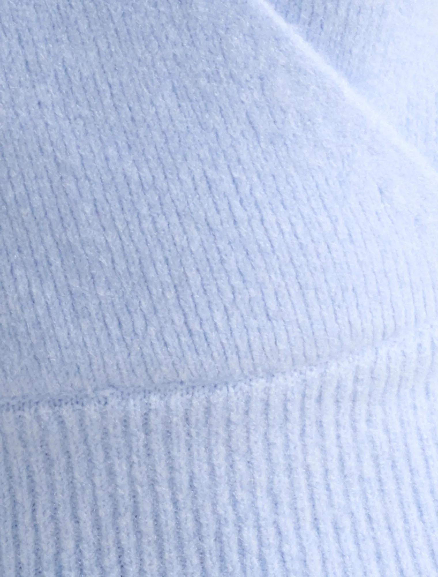 Sloane Wrap Knit Sweater Light Blue