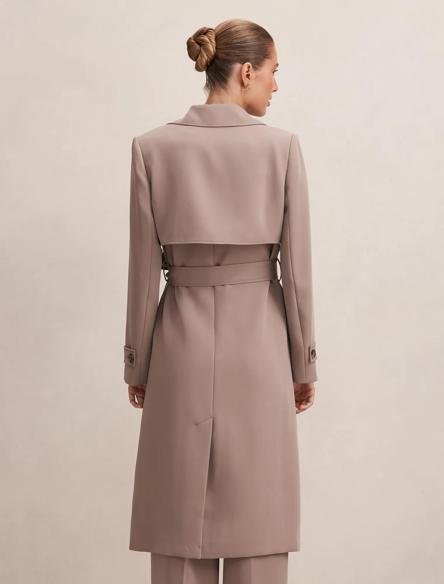 Delilah Soft Trench Coat Soft Mocha Set