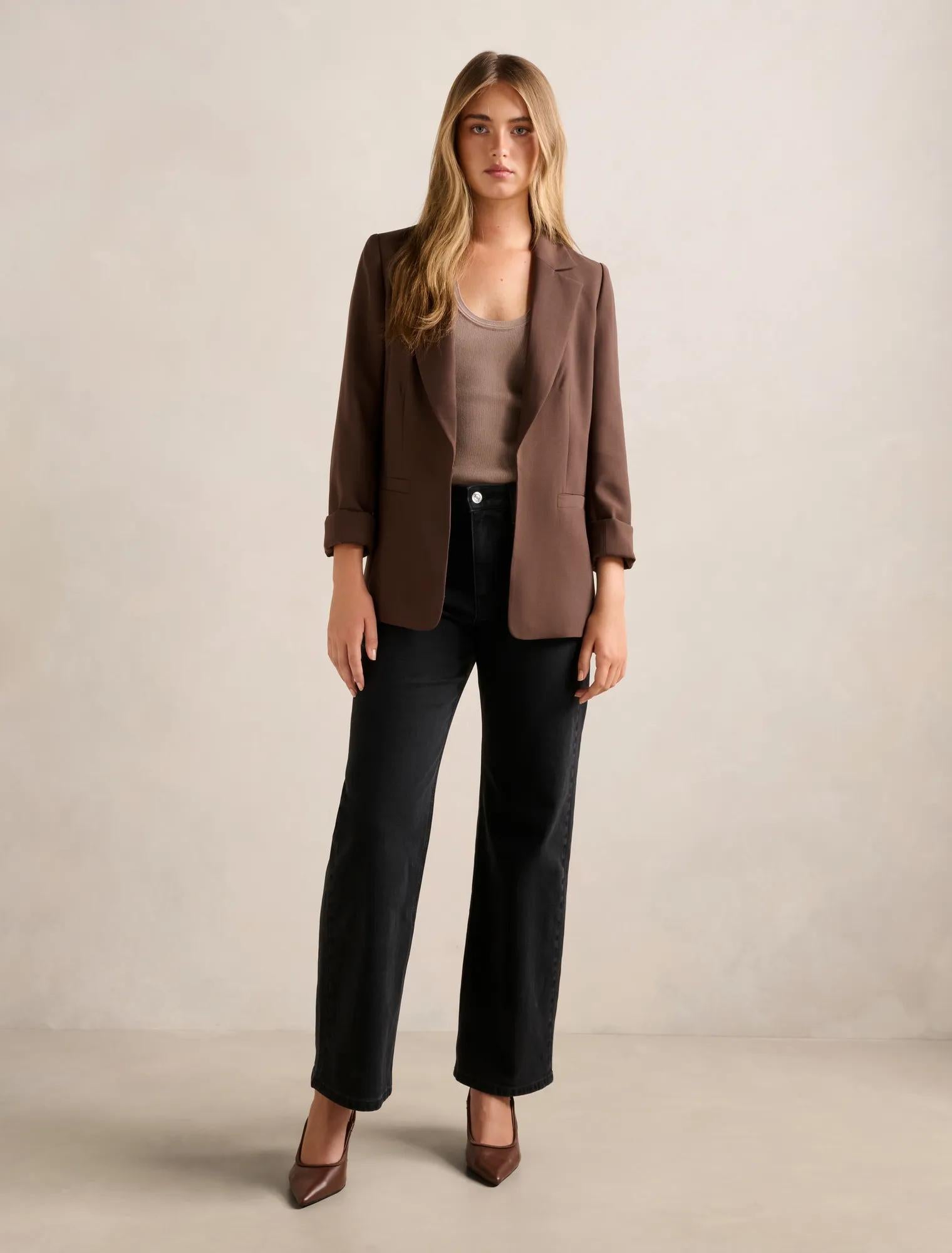 Dylan Boyfriend Blazer Chocolate