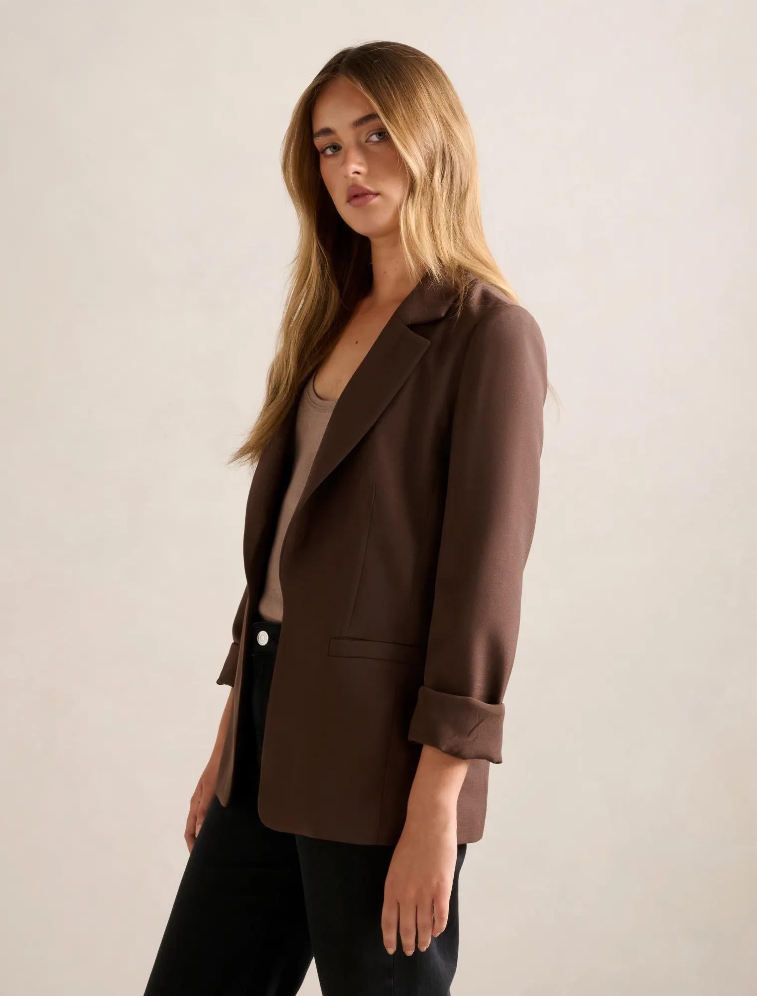 Dylan Boyfriend Blazer Chocolate