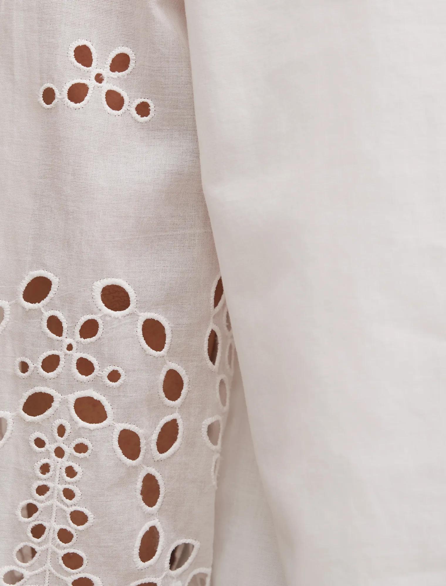 Sutton Embroidered Detail Blouse Porcelain