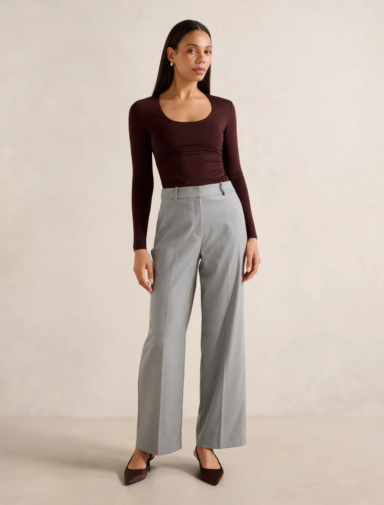 Raine Straight Leg Pants Grey