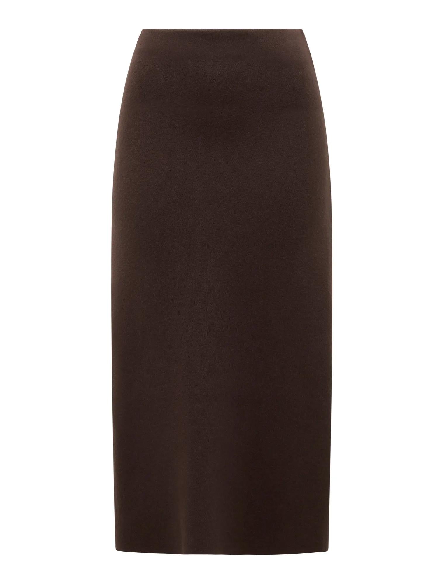 Ally Knitted Midi Skirt Chocolate_mannequin