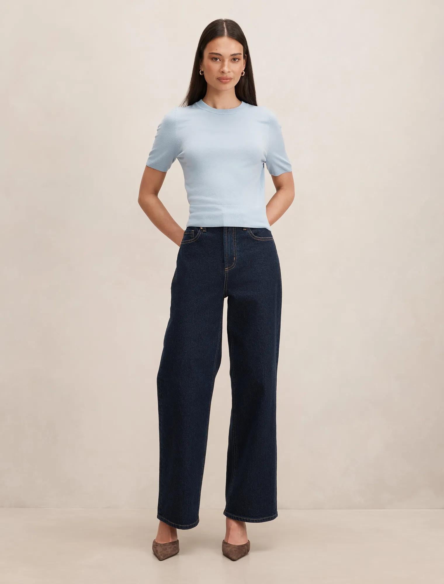 Maisie Short Sleeve Tee Soft Blue