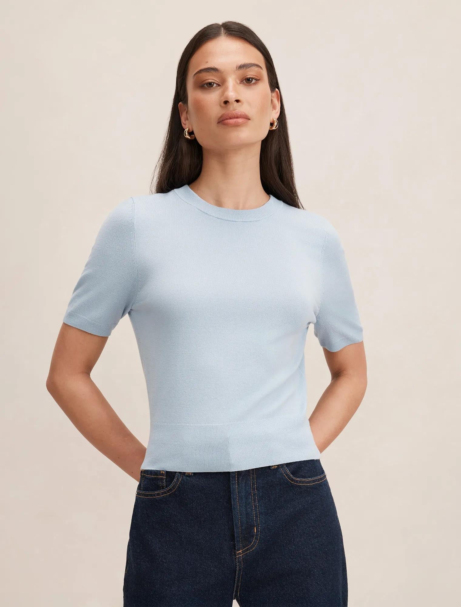 Maisie Short Sleeve Tee Soft Blue
