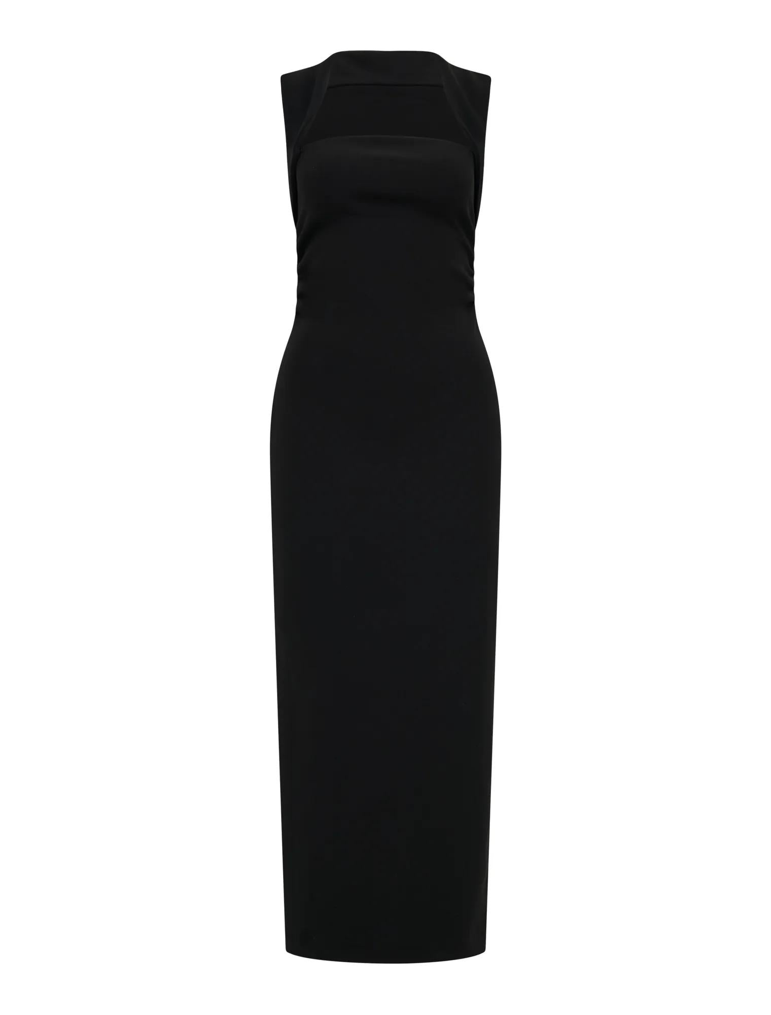 Rose Bodycon Midi Dress Black_mannequin