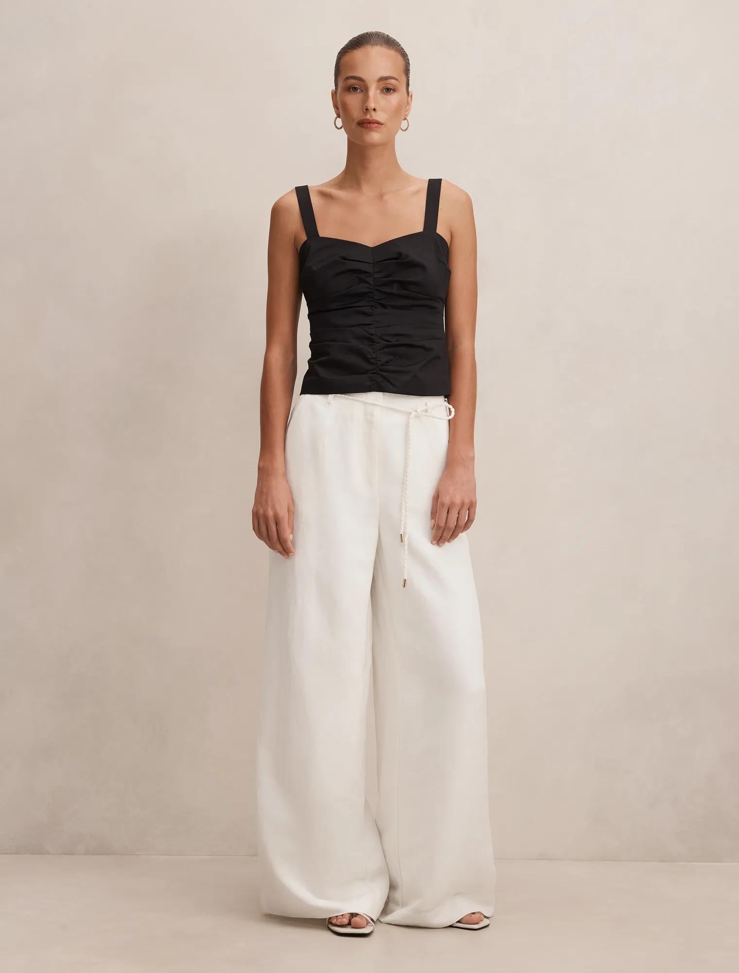 Myla Wide Leg Pants Porcelain