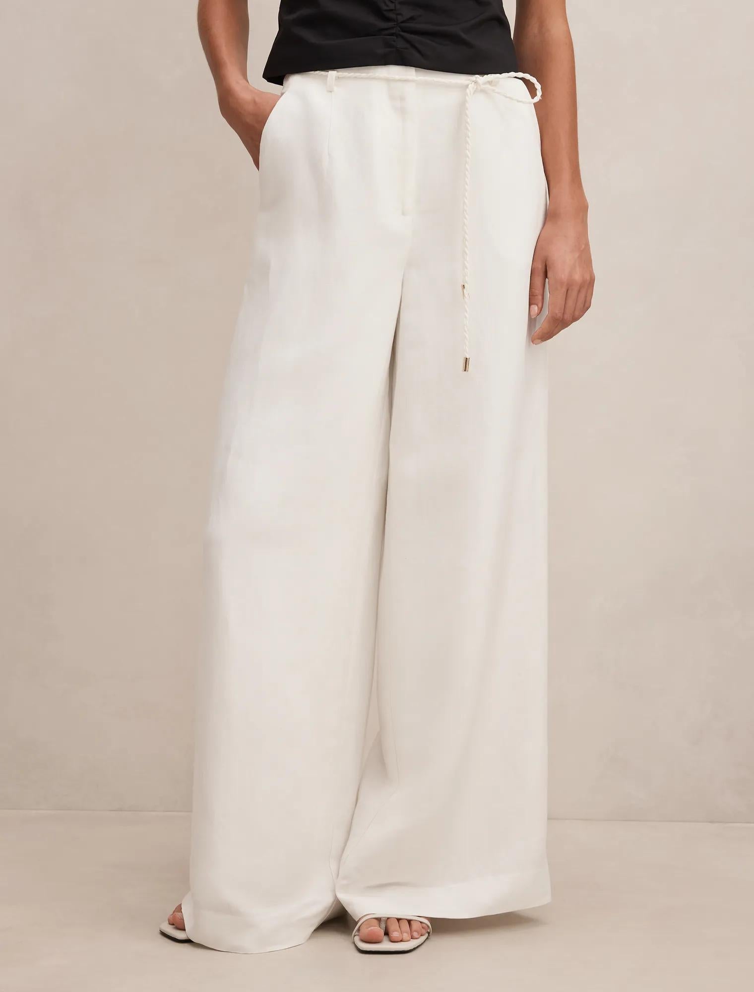 Myla Wide Leg Pants Porcelain