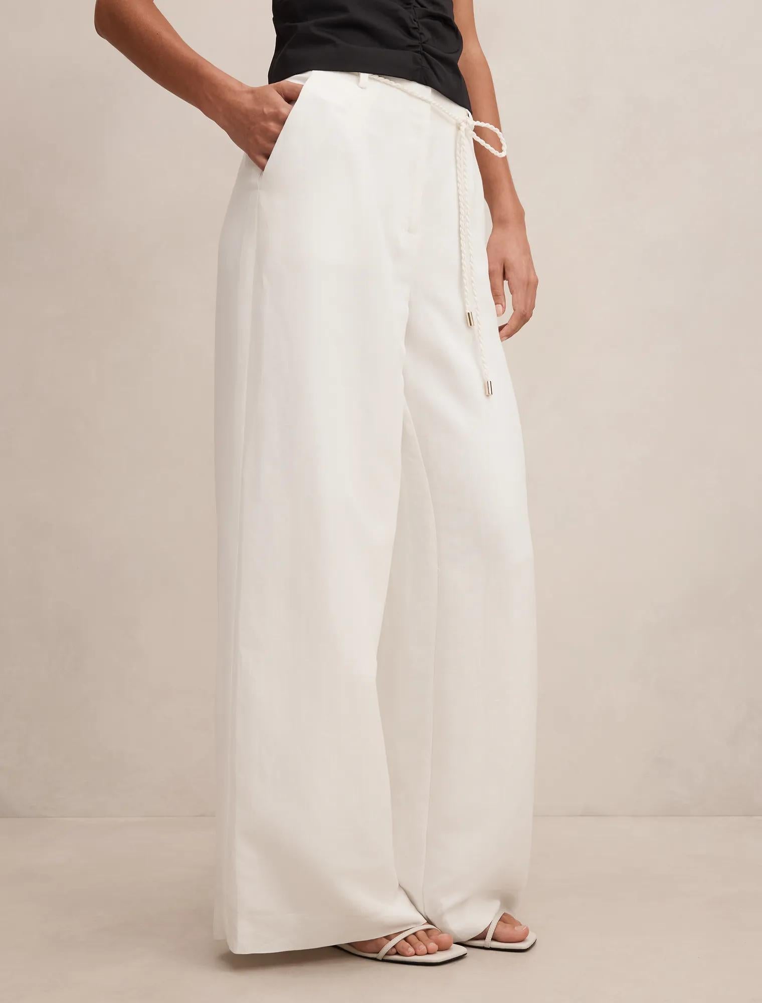 Myla Wide Leg Pants Porcelain