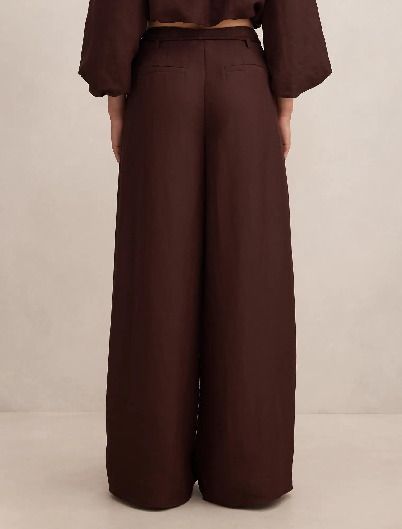 Myla Wide Leg Pants Chocolate