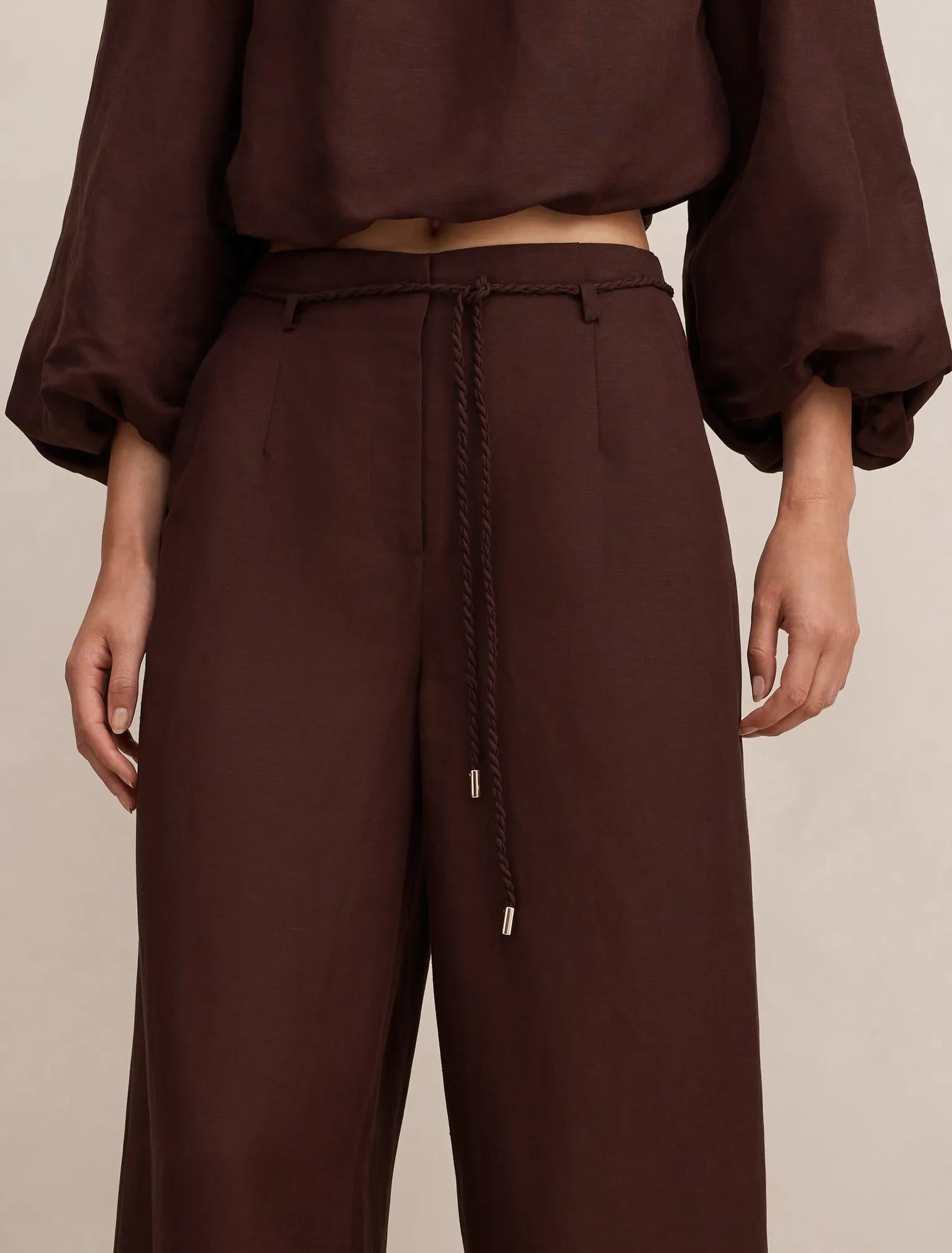 Myla Wide Leg Pants Chocolate