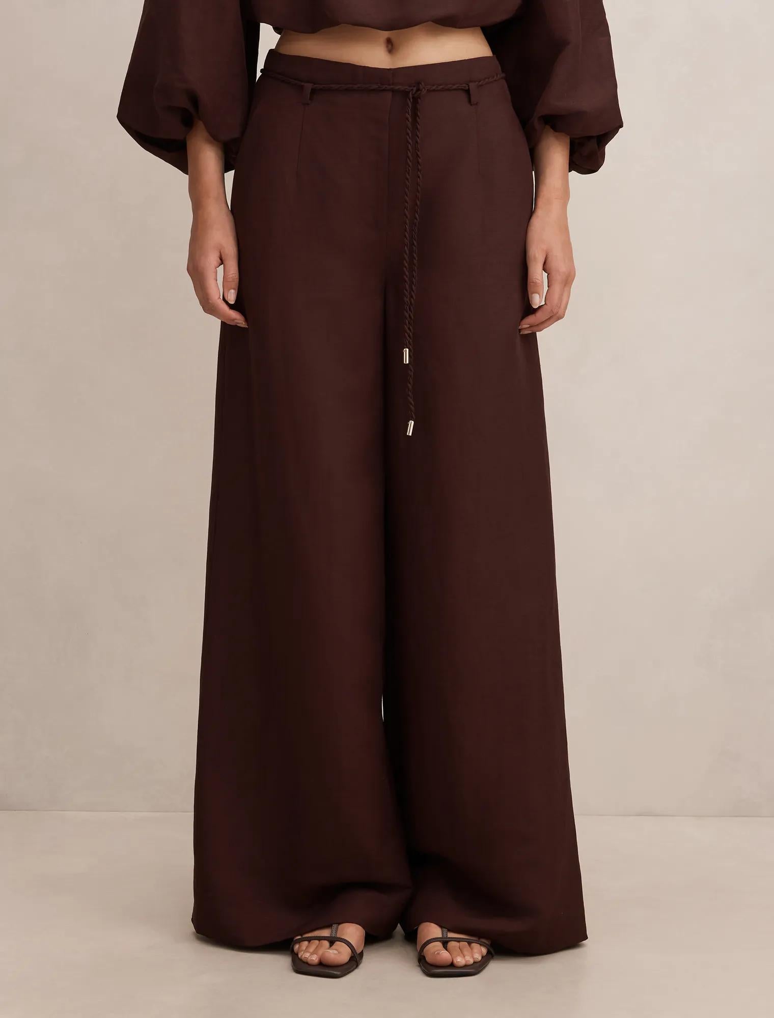 Myla Wide Leg Pants Chocolate