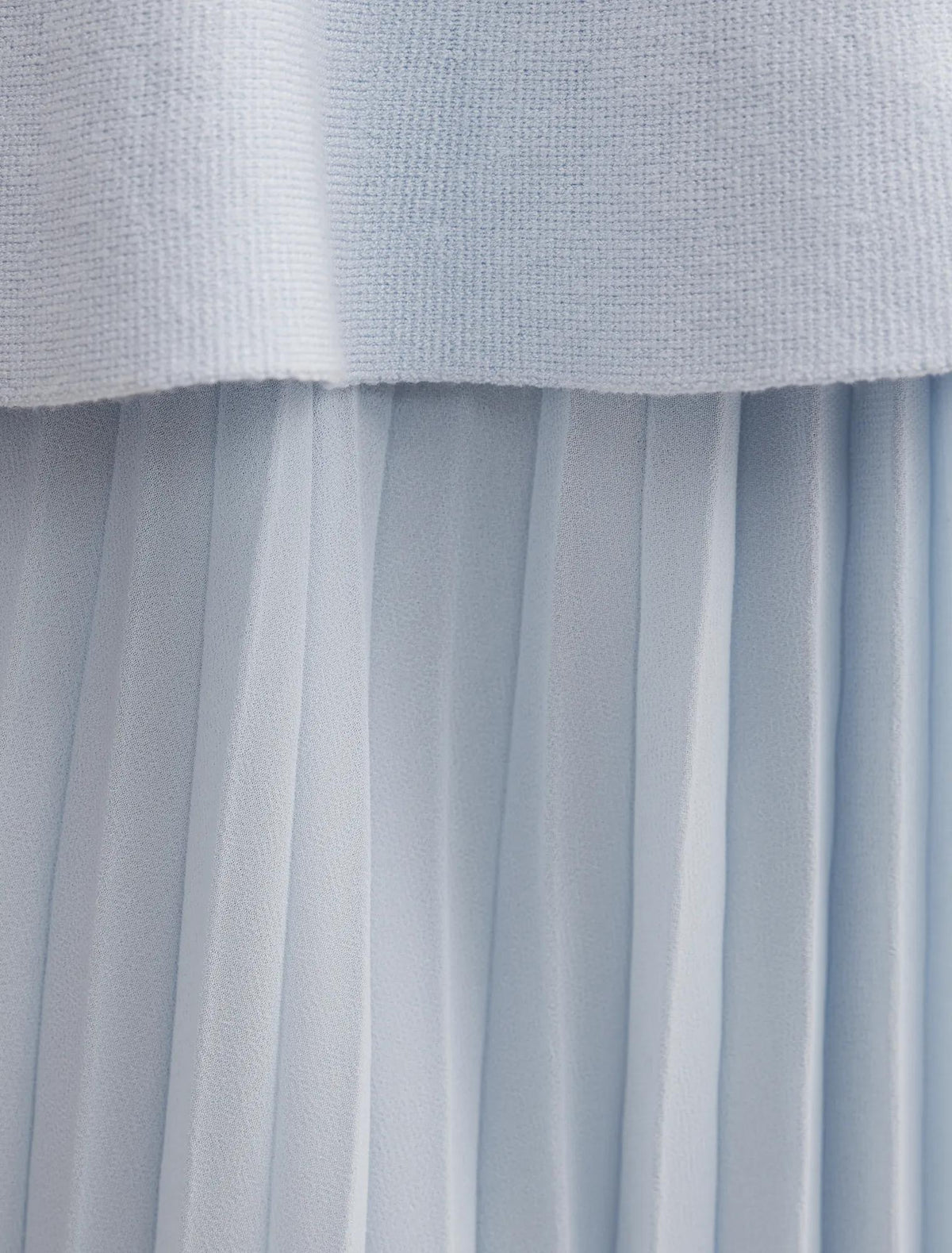 Peony Pleat Mixed Dress Cornflower Blue