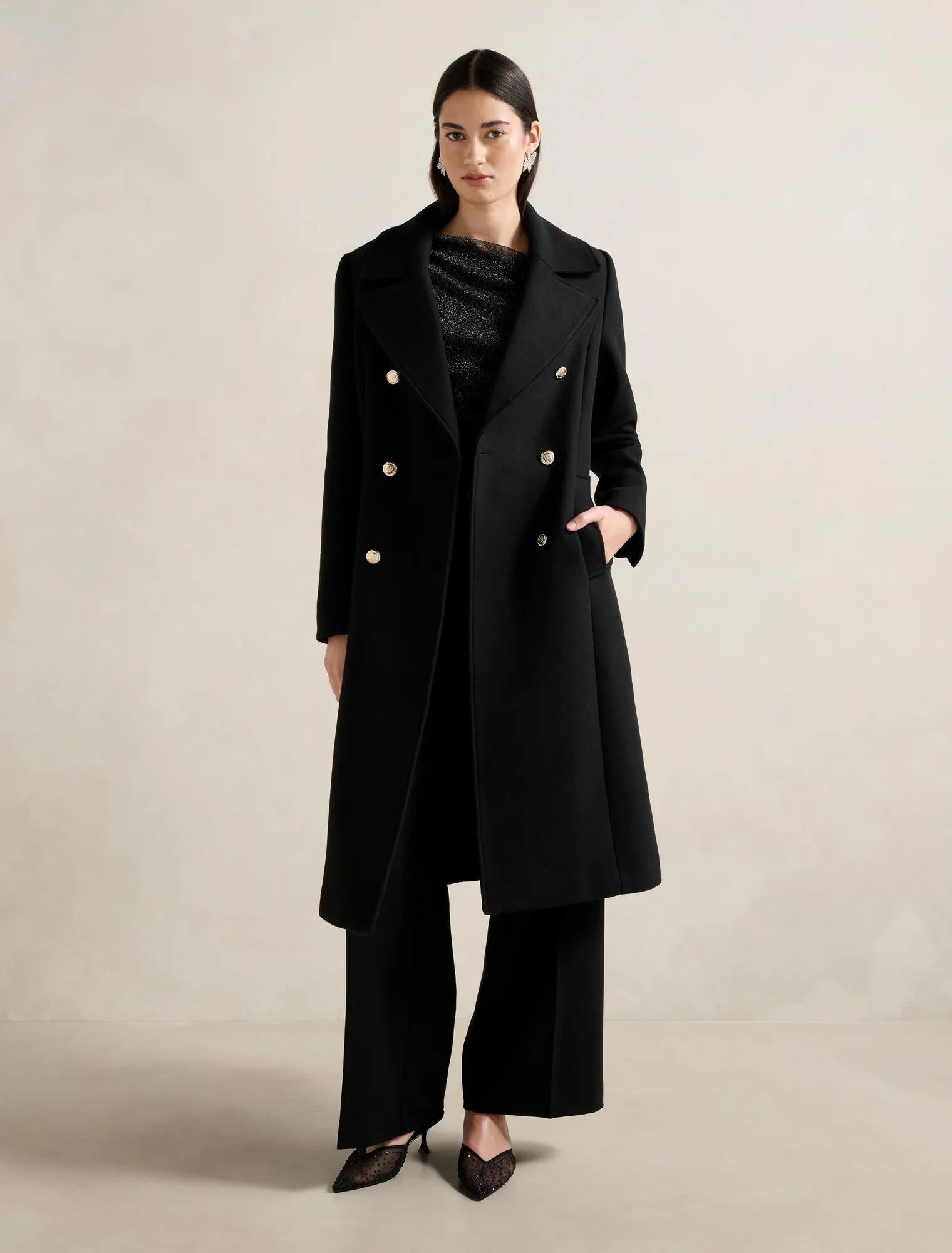 Mandy DB Military Coat Black