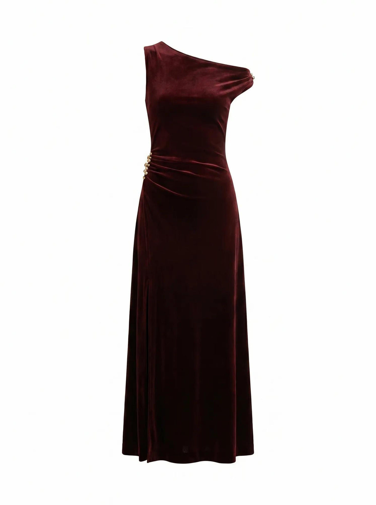 Winslet Off Shoulder Velvet Gown Berry_mannequin