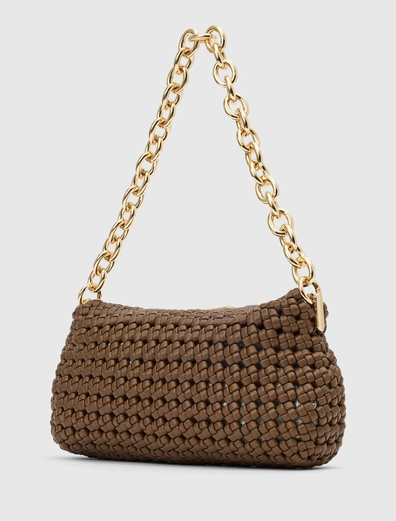 Teagan Weave Chain Bag Chocolate