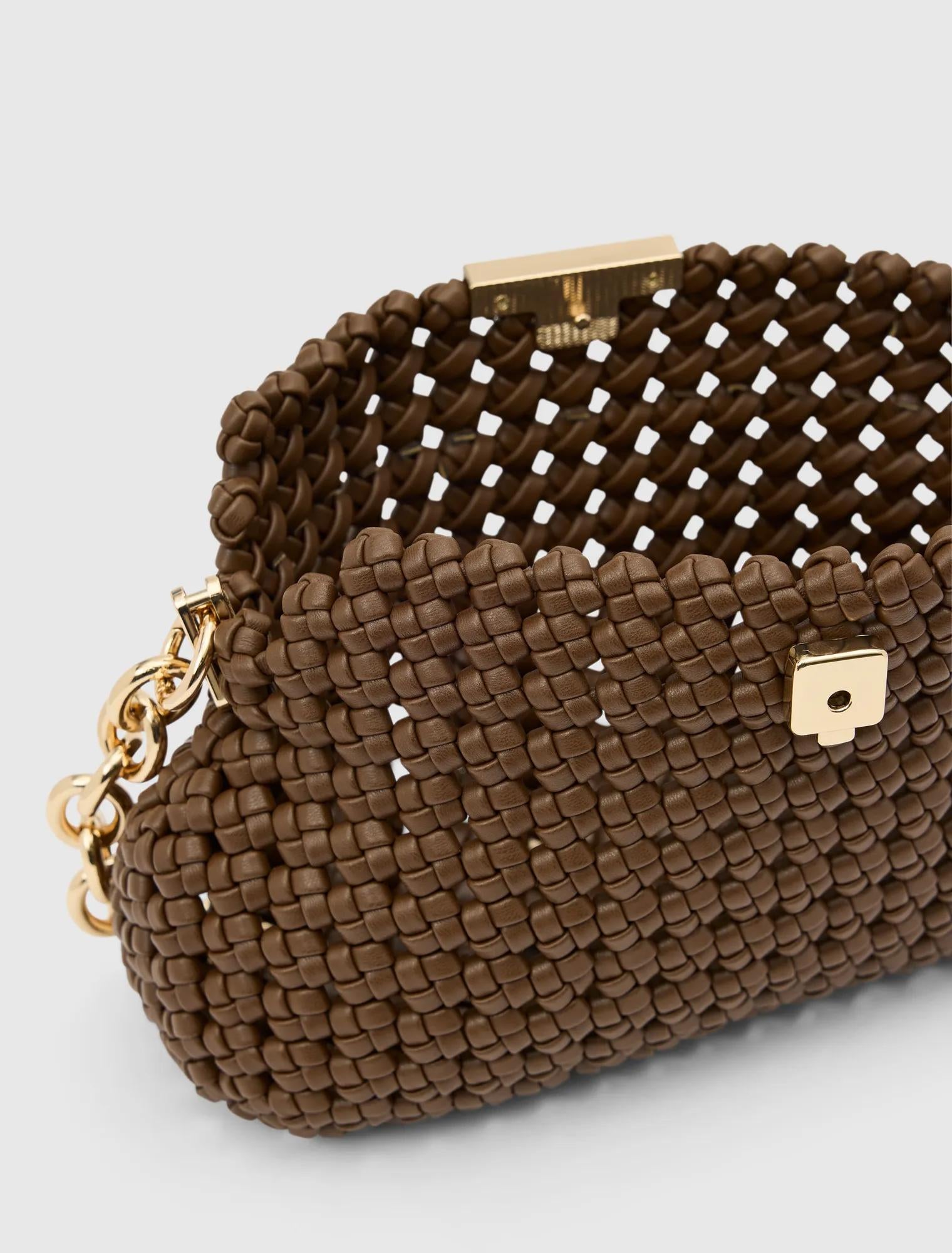 Teagan Weave Chain Bag Chocolate