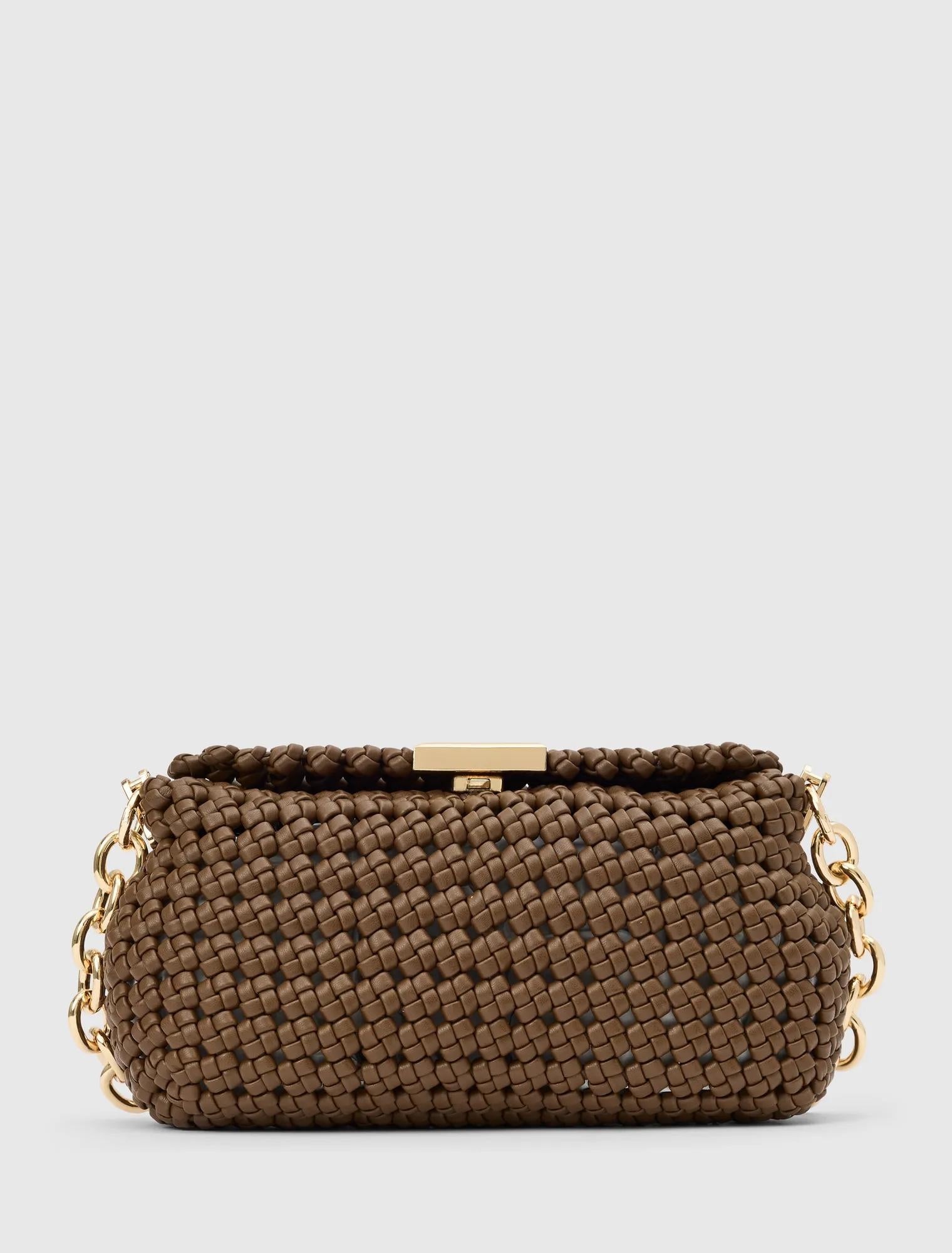 Teagan Weave Chain Bag Chocolate