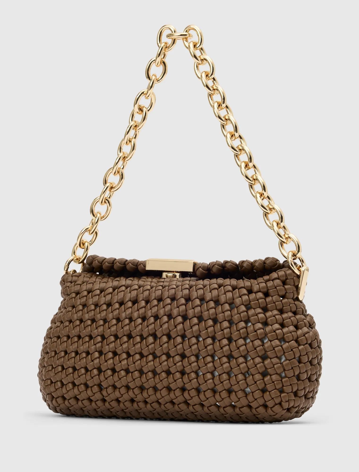Teagan Weave Chain Bag Chocolate
