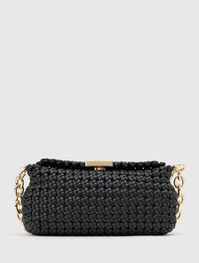 Teagan Weave Chain Bag Black