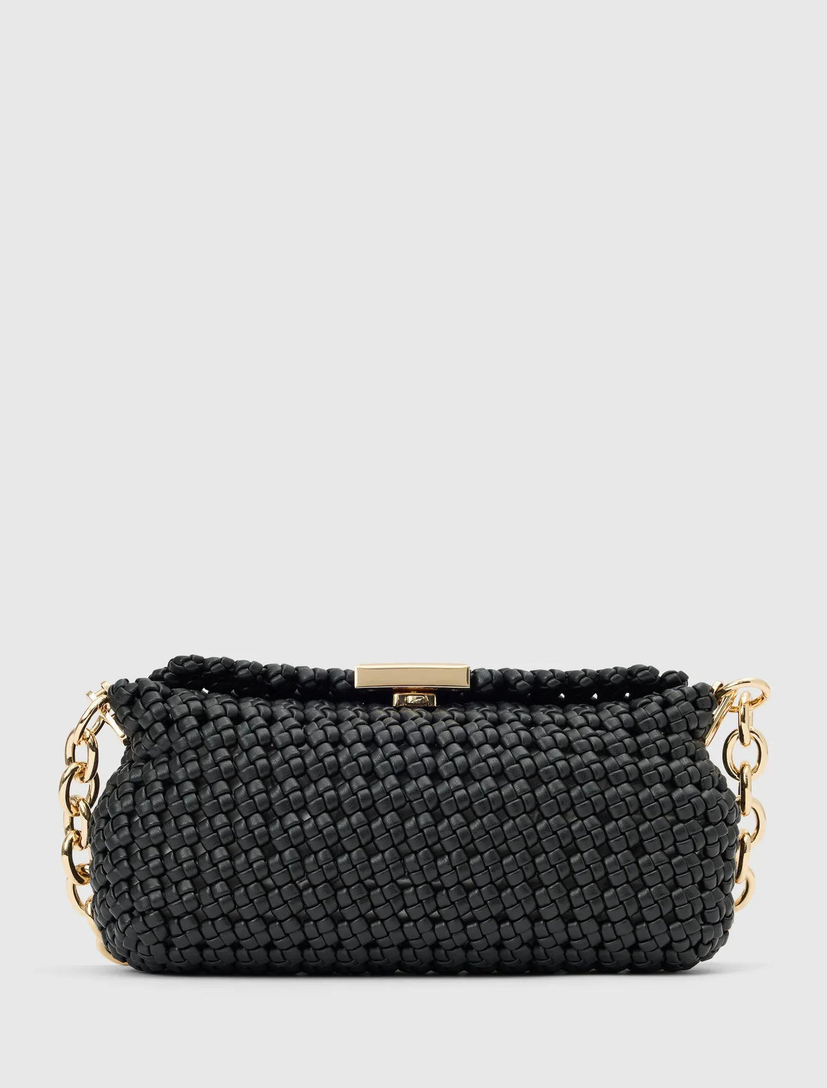Teagan Weave Chain Bag Black_mannequin