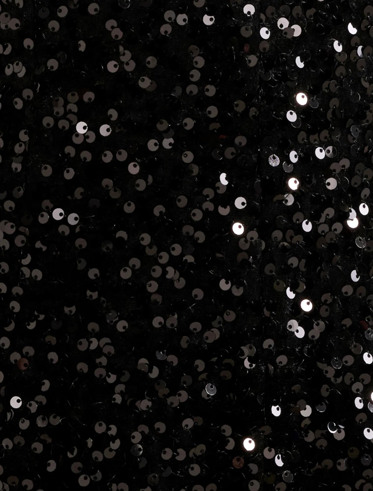 Riley Sequin Halter Mini Dress Black