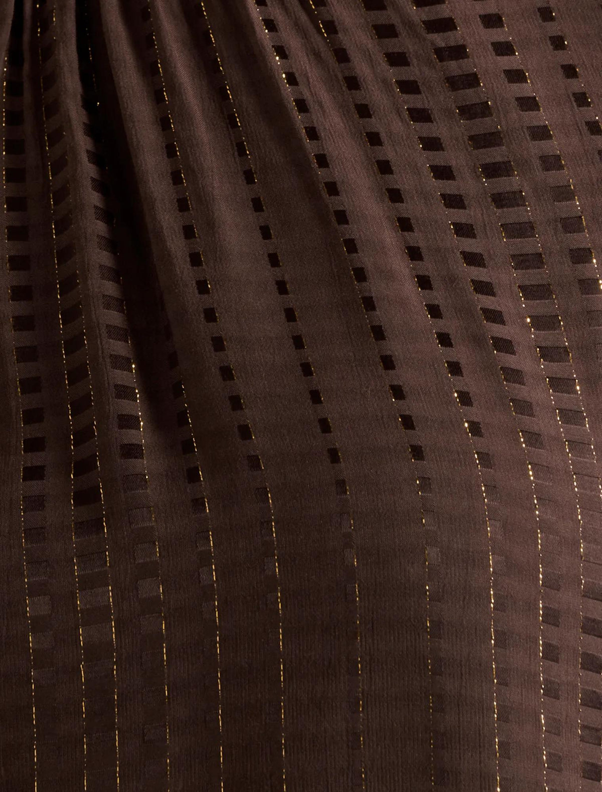 Preslee Neck Tie Blouse Chocolate Metalic Co-ord