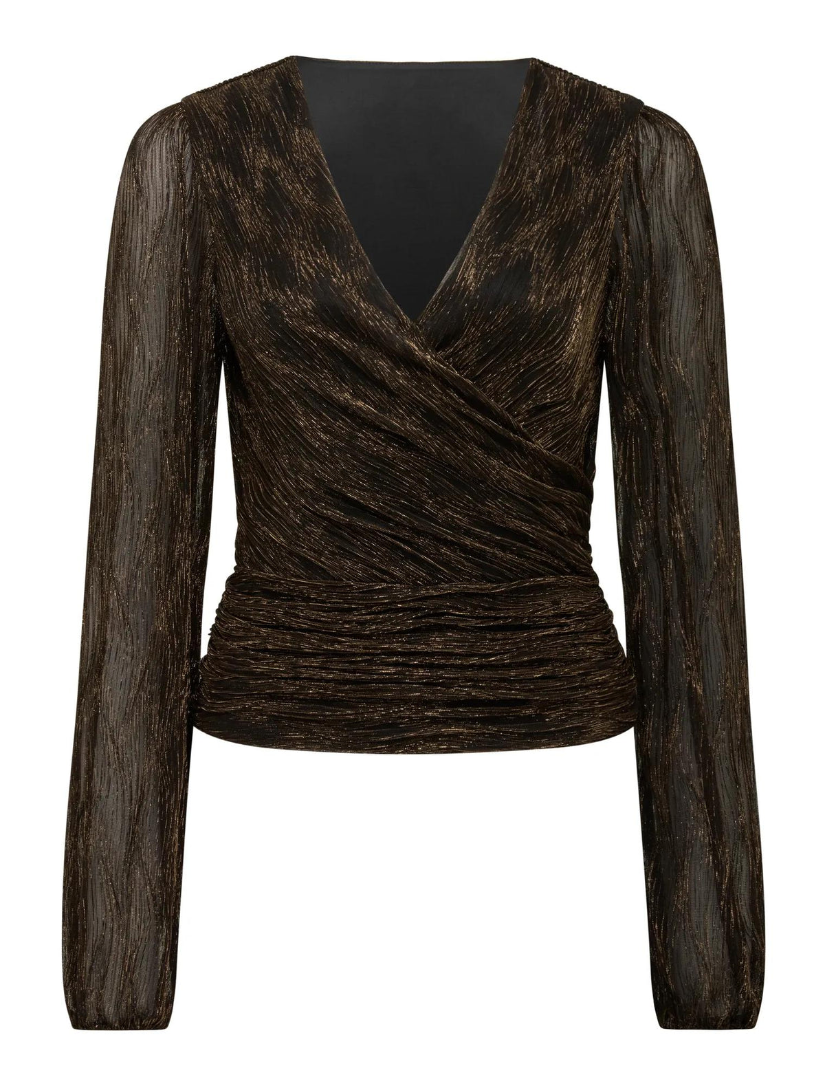 Odette Plisse Wrap Top Bronze_mannequin